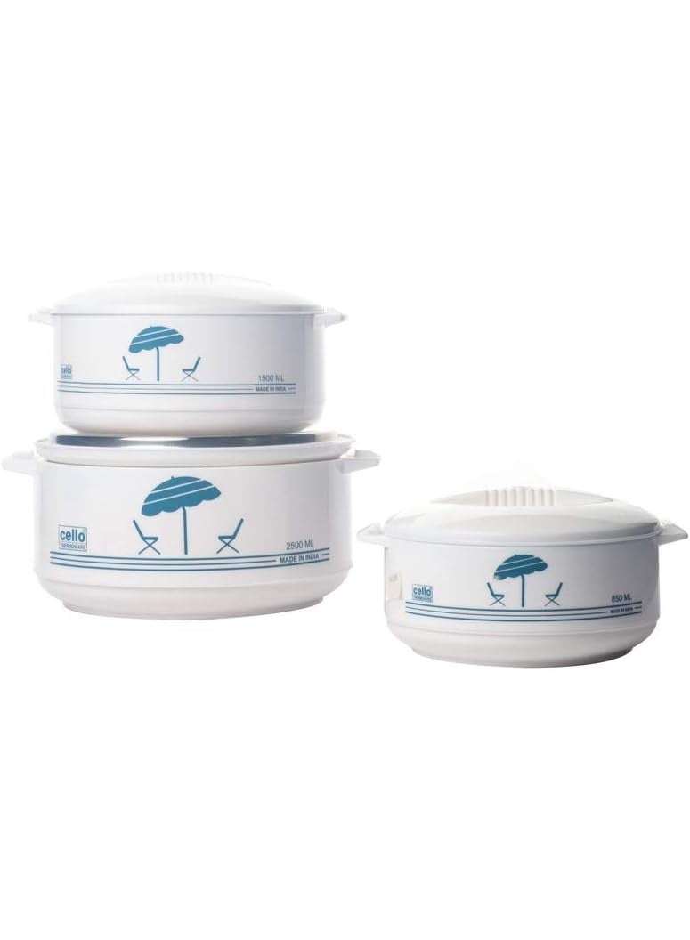 تشيلو طقم 3 حافظات طعام بلاستيك والوعاء الداخلي من الاستانلس استيل صناعة هندية - Image 3